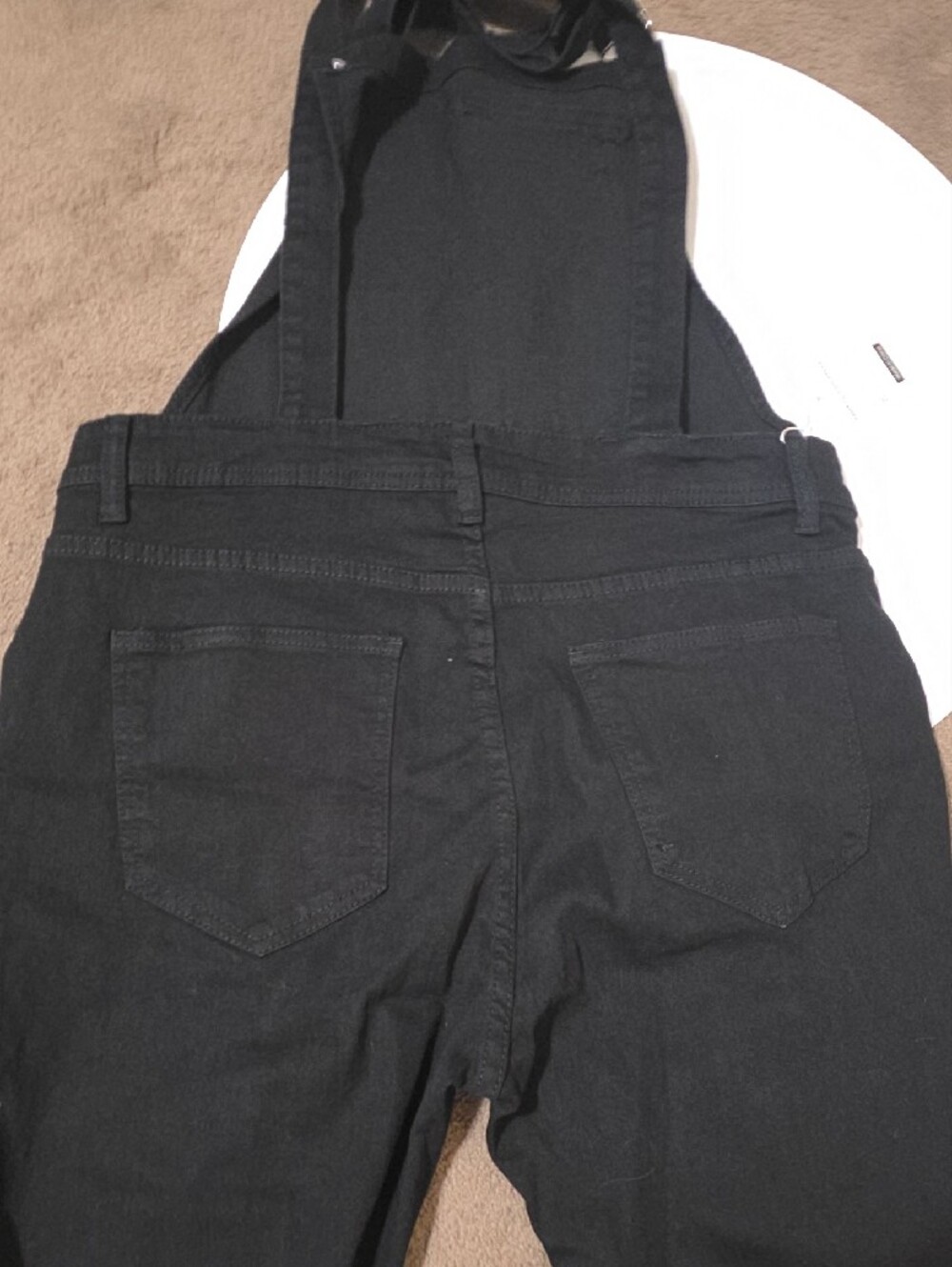 Women's Black Denim Overalls Jeans - Picture 5 of 10